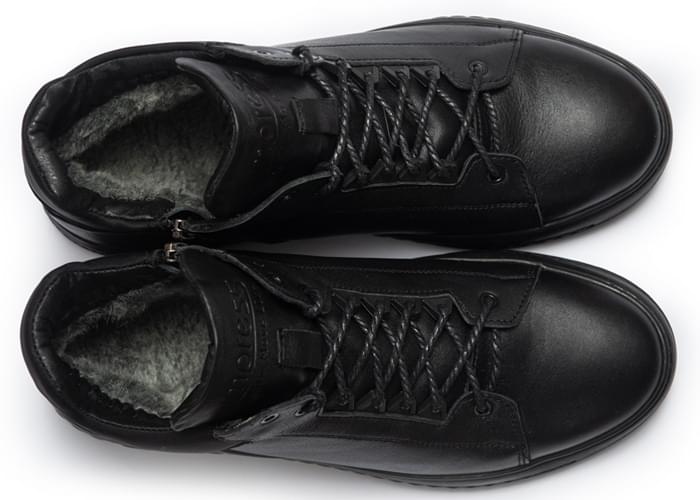 Ботинки мужские кожаные Simple Winter Black фото