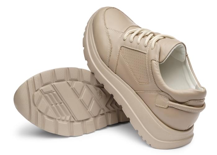 Кроссовки женские кожаные Peggy Beige фото