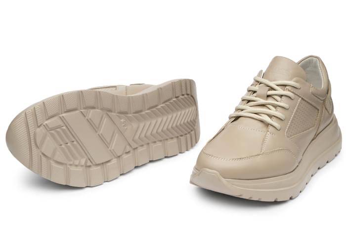 Кроссовки женские кожаные Peggy Beige фото